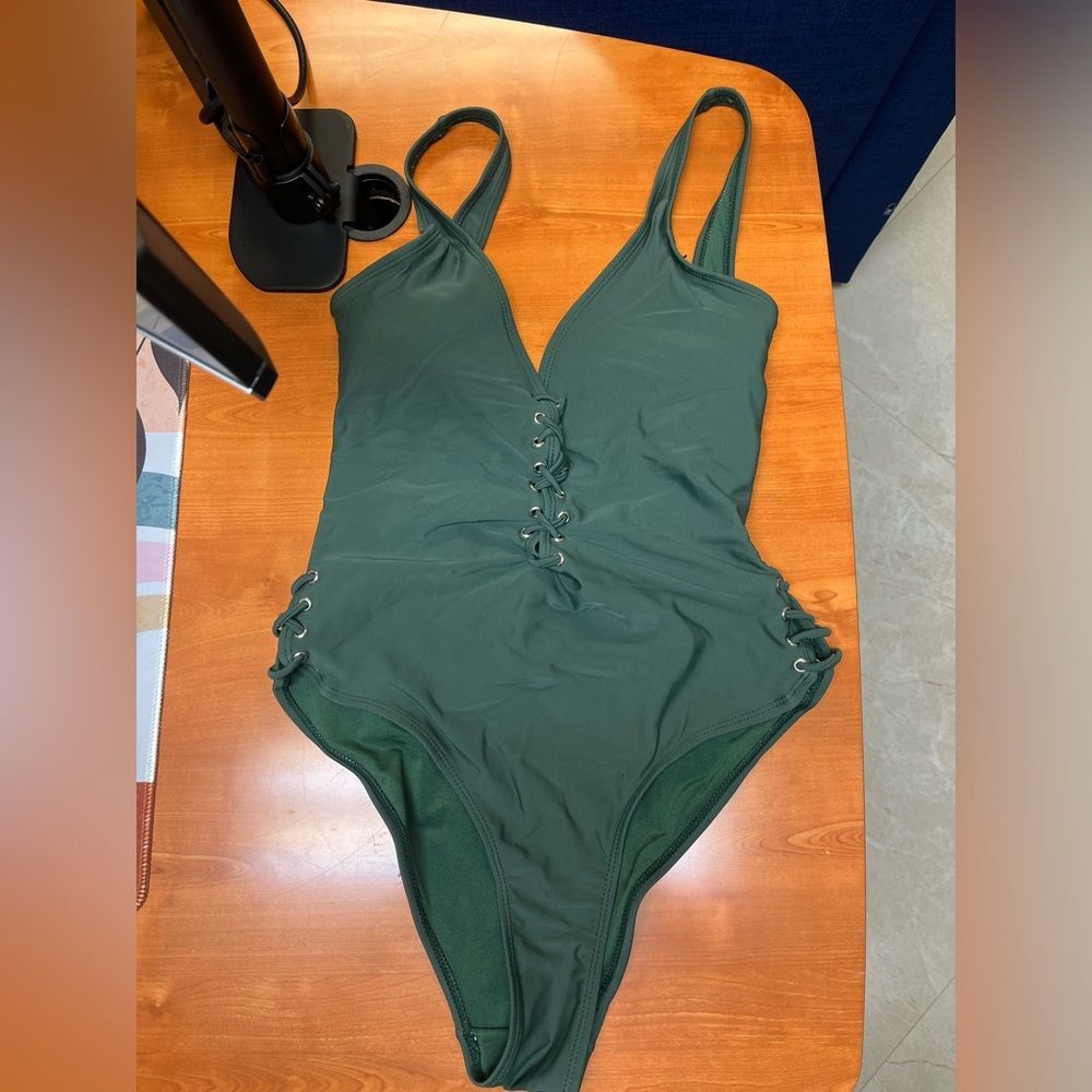 TiniBikini Army Green One-Piece Swimsuit | Size XL Olive Green EUC‎